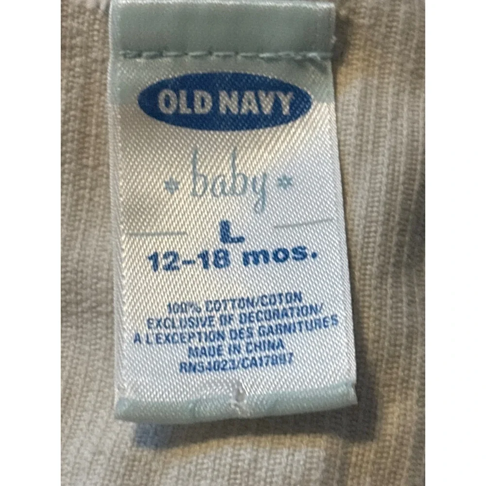 Old Navy Corduroy Overalls Baby Girls‎ 12-18M Cream Floral Excellent Dungarees